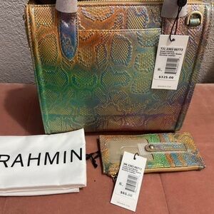 Brahmin Multicolor Snake-Embossed Tote